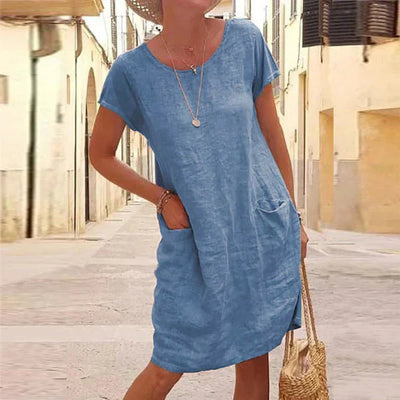 Halldis | Casual Loose-Fit Kjole med Lommer