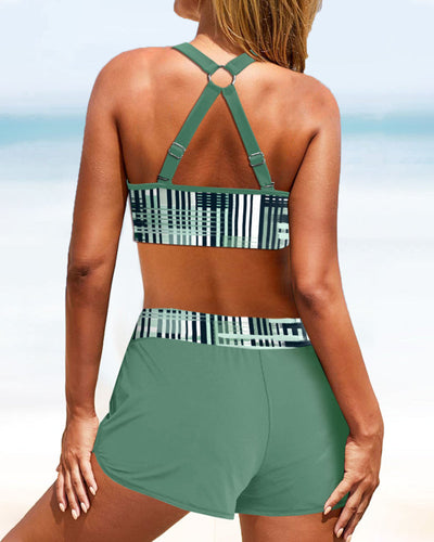 Janelle | Ribbet bikini med høj talje