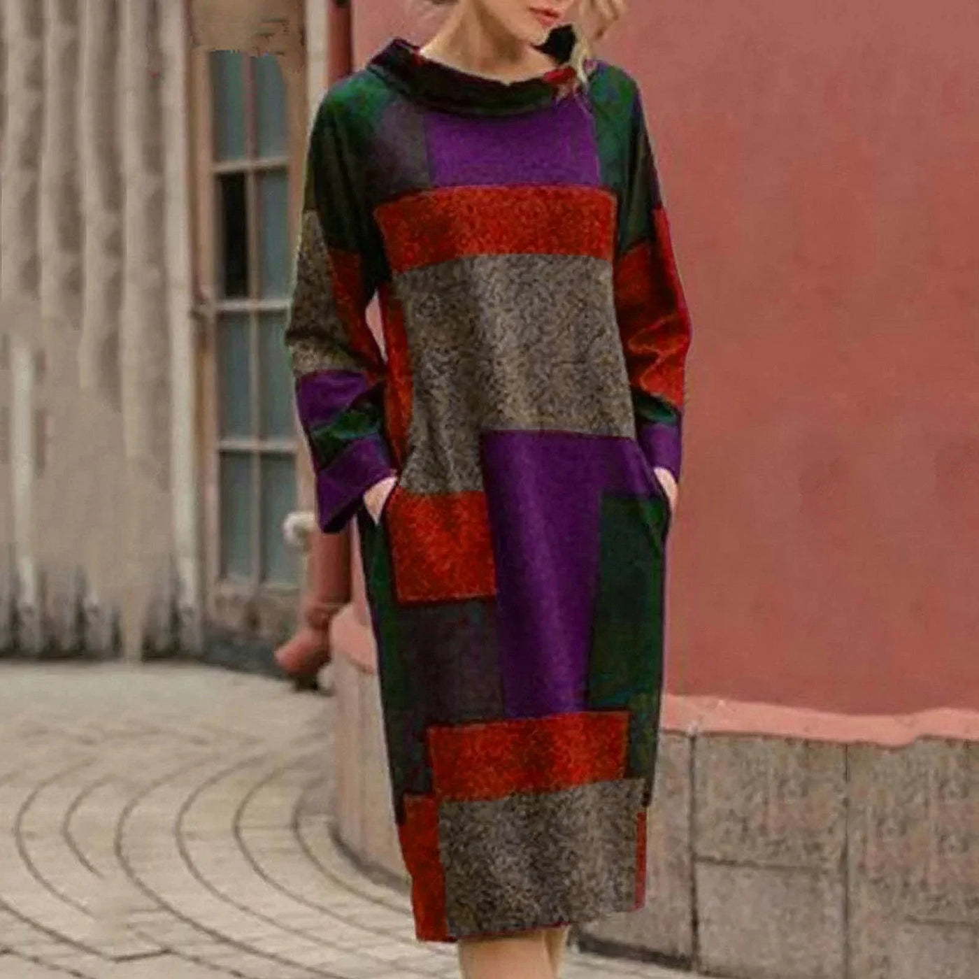 Chelsy | Vintage Patchwork Midi Kjole