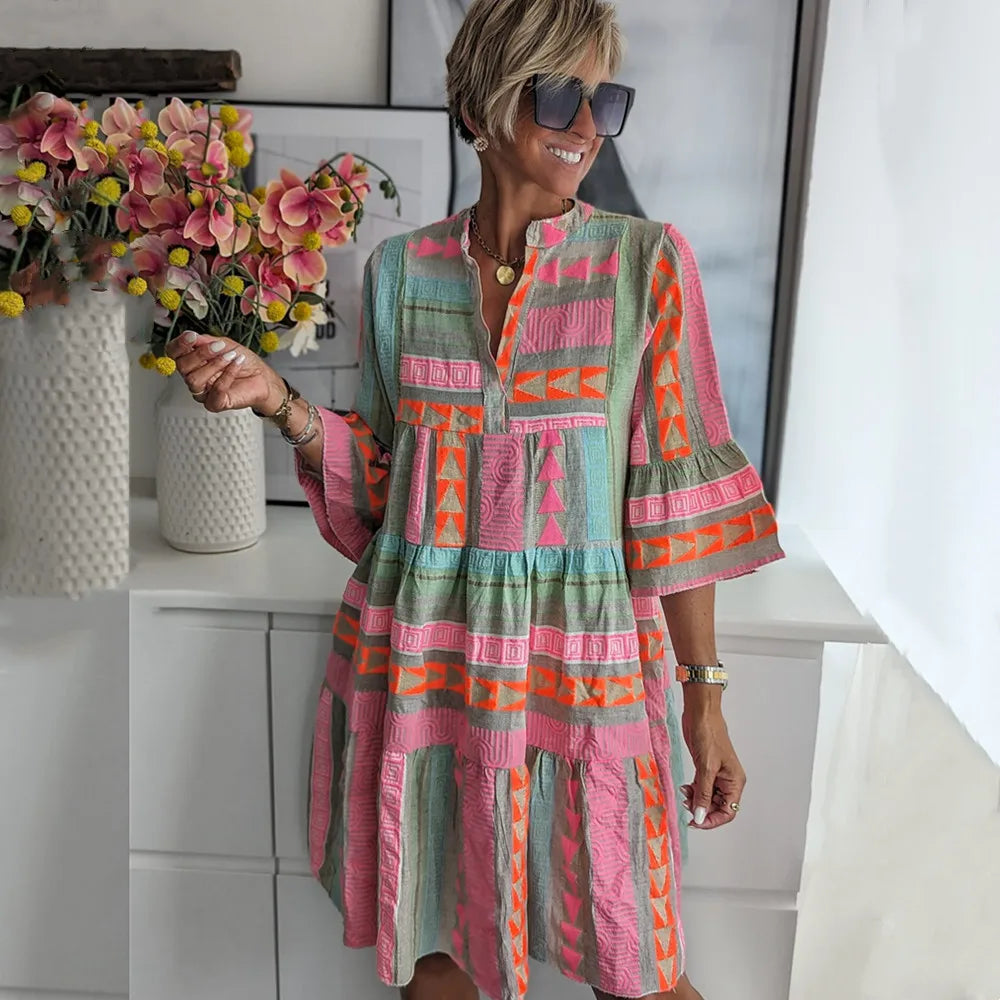 Julia | Boho-trappe-svingkjole